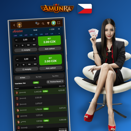 AmunRa Casino Aviator – červené letadlo stoupá po křivce multiplikátoru