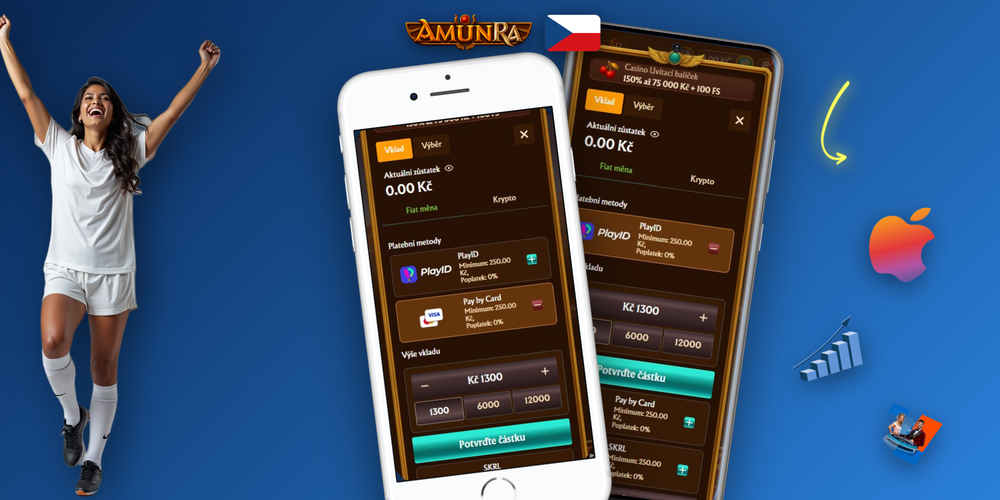 Přehled všech platebních metod pro výběr v AmunRa Casino na jednom banneru