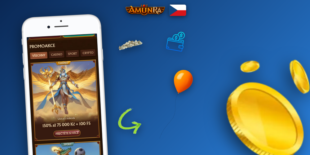 Infografika podmínek uvítacího bonusu AmunRa Casino – vklad, platnost a sázení