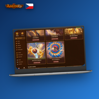 Reload promo akce AmunRa Casino – ikona dobíjecí šipky s mincemi