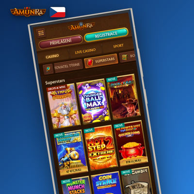 Smartphone s mobilní verzí AmunRa Casino — přístup bez instalace přes prohlížeč
