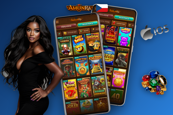 AmunRa Casino recenze — egyptský interiér virtuálního kasina se zlatými sloupy